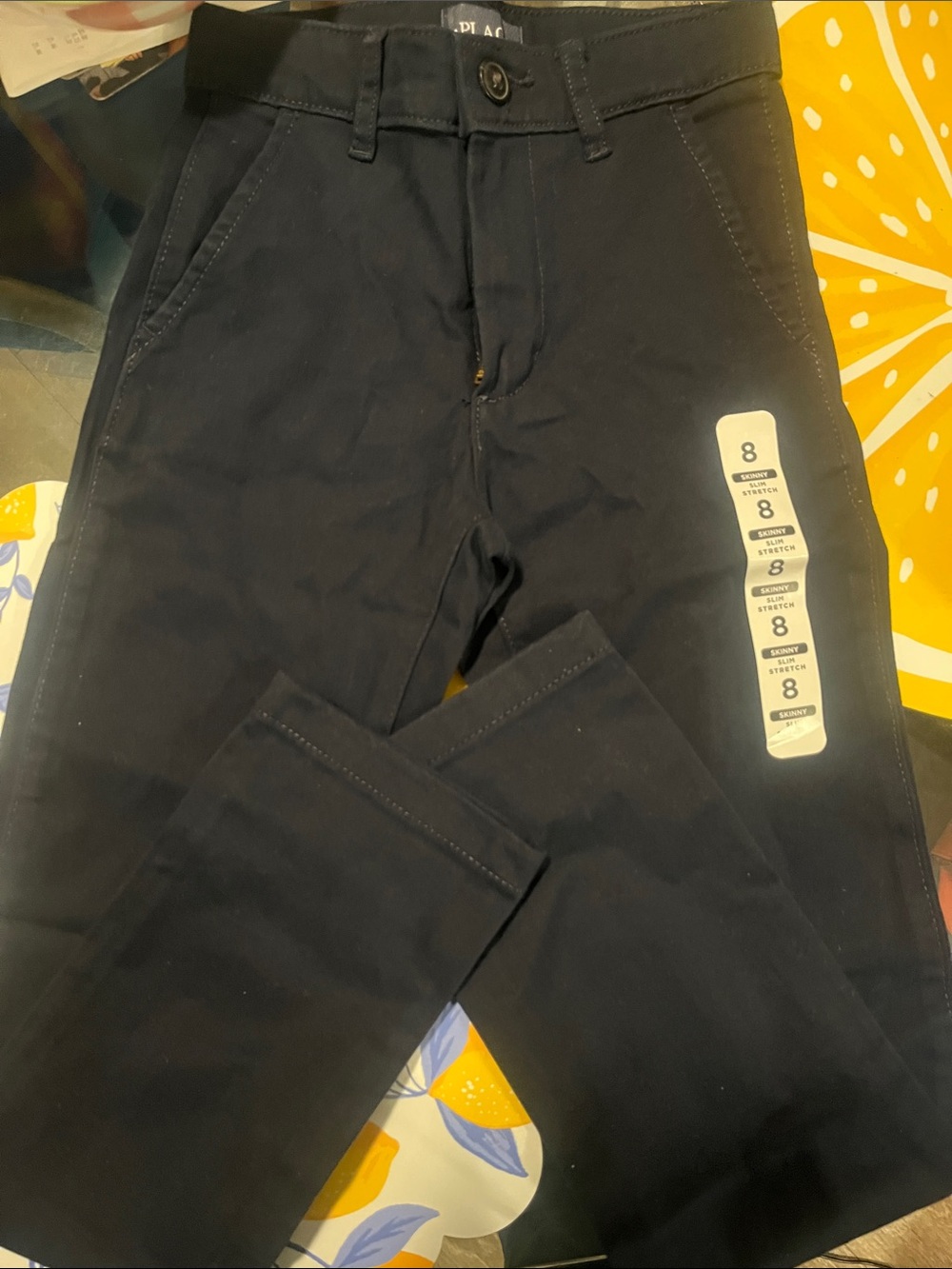 Kids Navy Stretch Pants Size 8